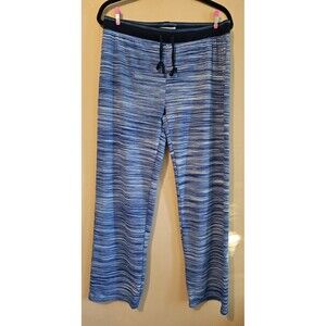 Karen Neuburger pajama pants drawstring Women's L, blue striped